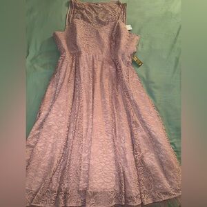 Torrid Plus Premium Mauve Lace Tea-Length Dress